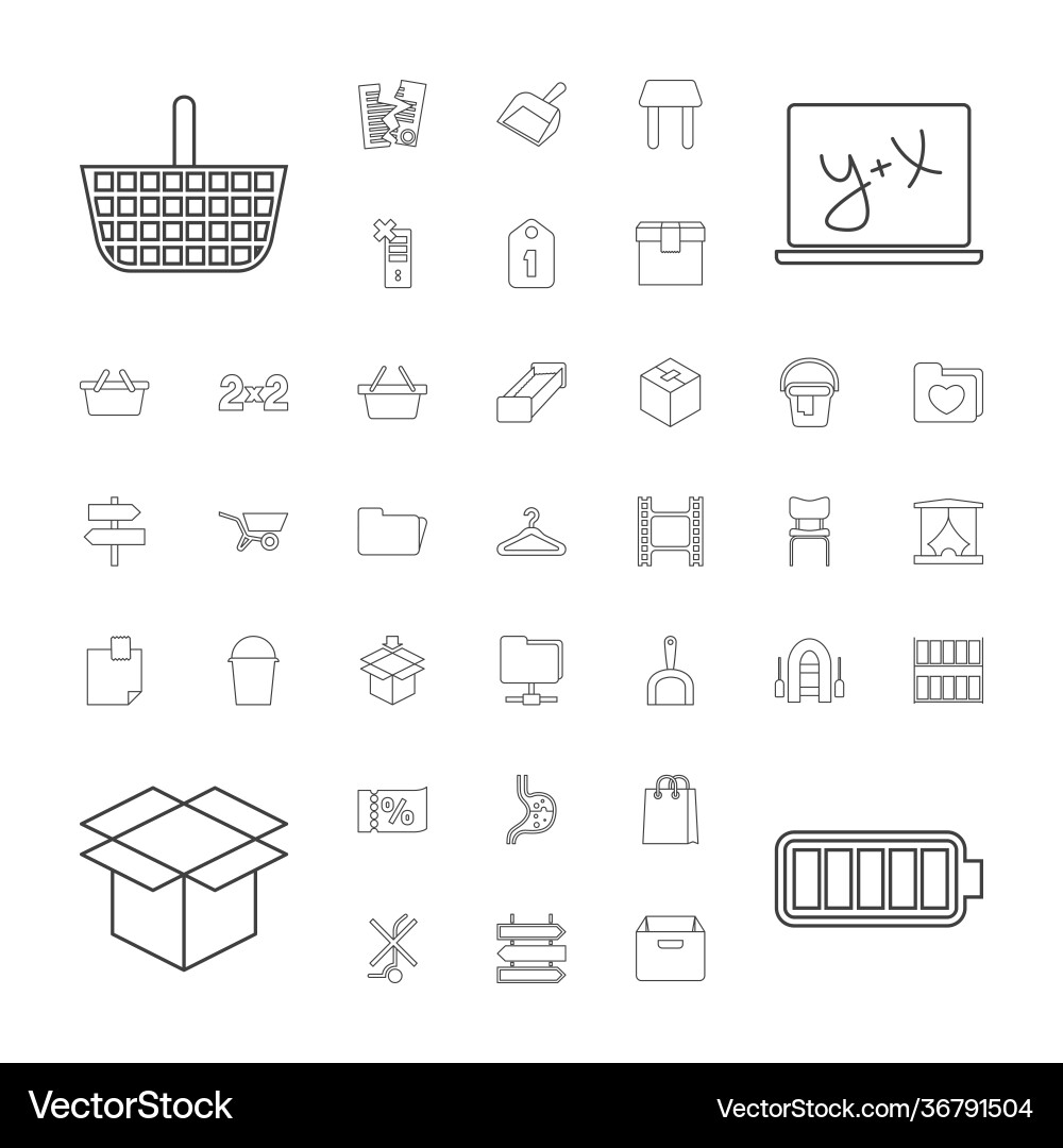 37 empty icons vector image