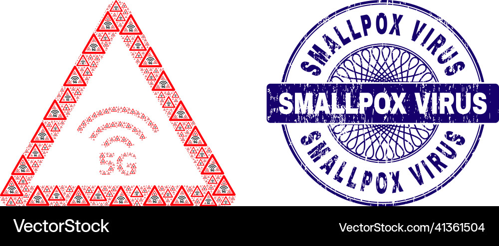 5g warning recursive mosaic of items Vector Image
