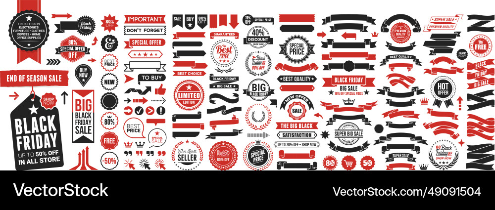 Abstract black friday sale lable tag set Abstract black friday sale lable tag set vector image