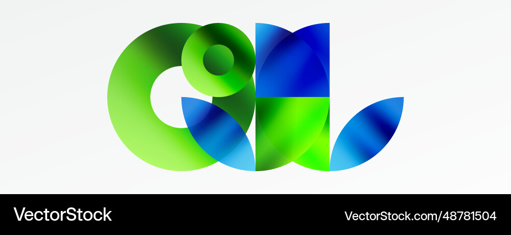 Abstract round geometric shapes with gradients Vector Image