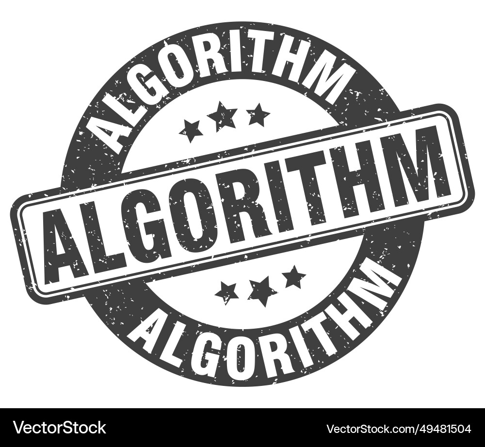 Algorithm stamp label round grunge sign vector image