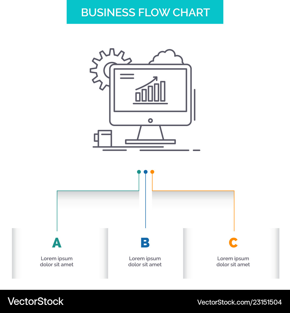 Analytics chart seo web setting business flow Vector Image