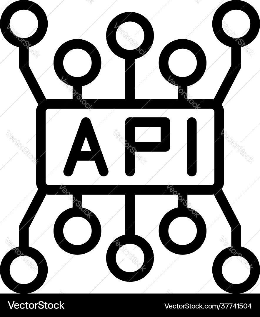 Api code icon outline style Api code icon outline style vector image