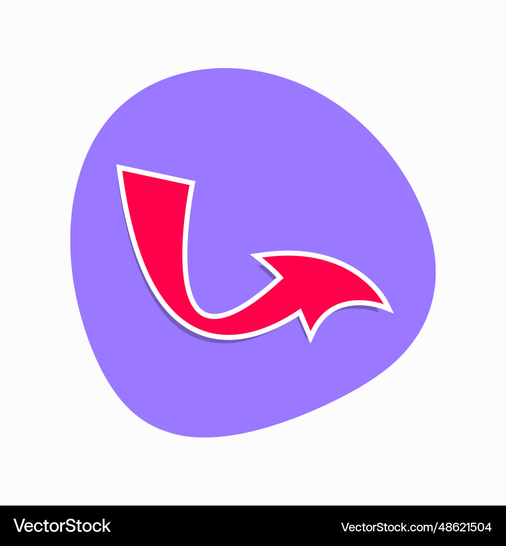 Arrow curve flat icon design Arrow curve flat icon design vector image