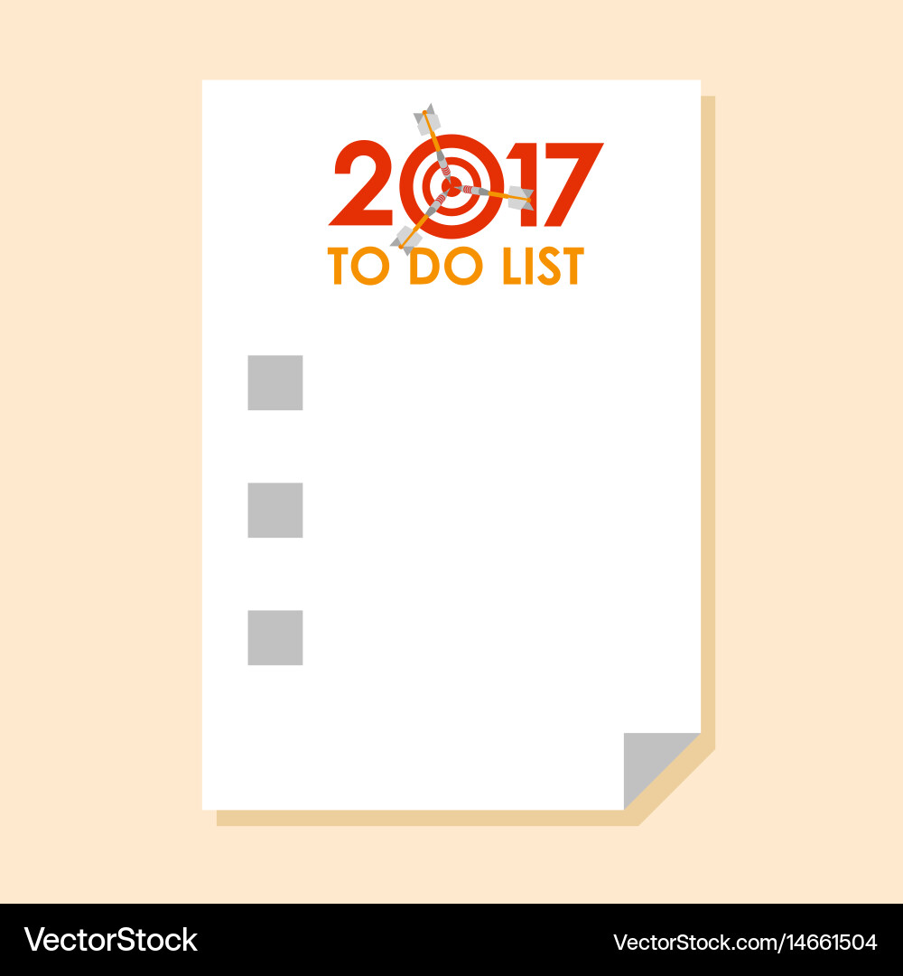 Auflistung 2017 mit Dart statt Null vektorbild