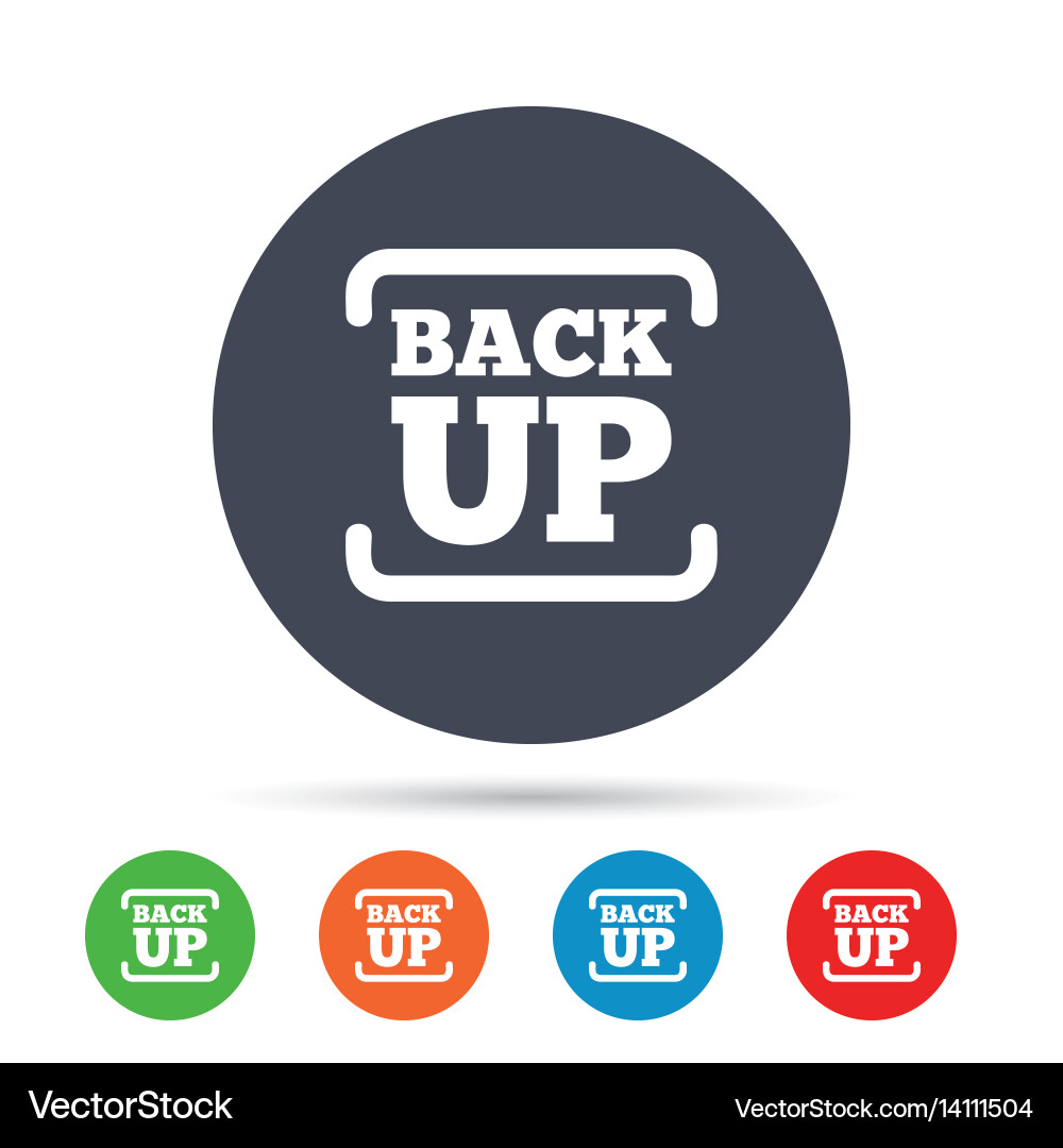Backup date sign icon storage symbol Vector Image