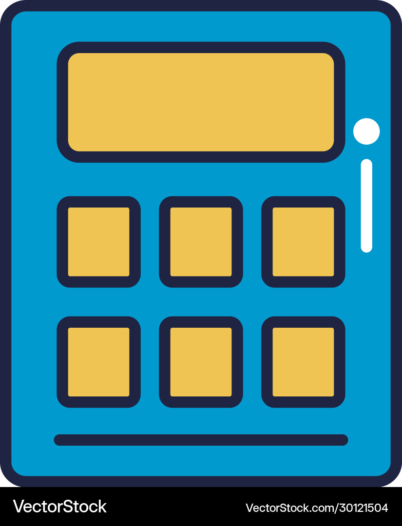 Calculator math device line and fill style Vector Image