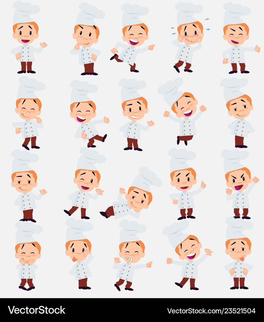 Cartoon character chef set with different Cartoon character chef set with different vector image