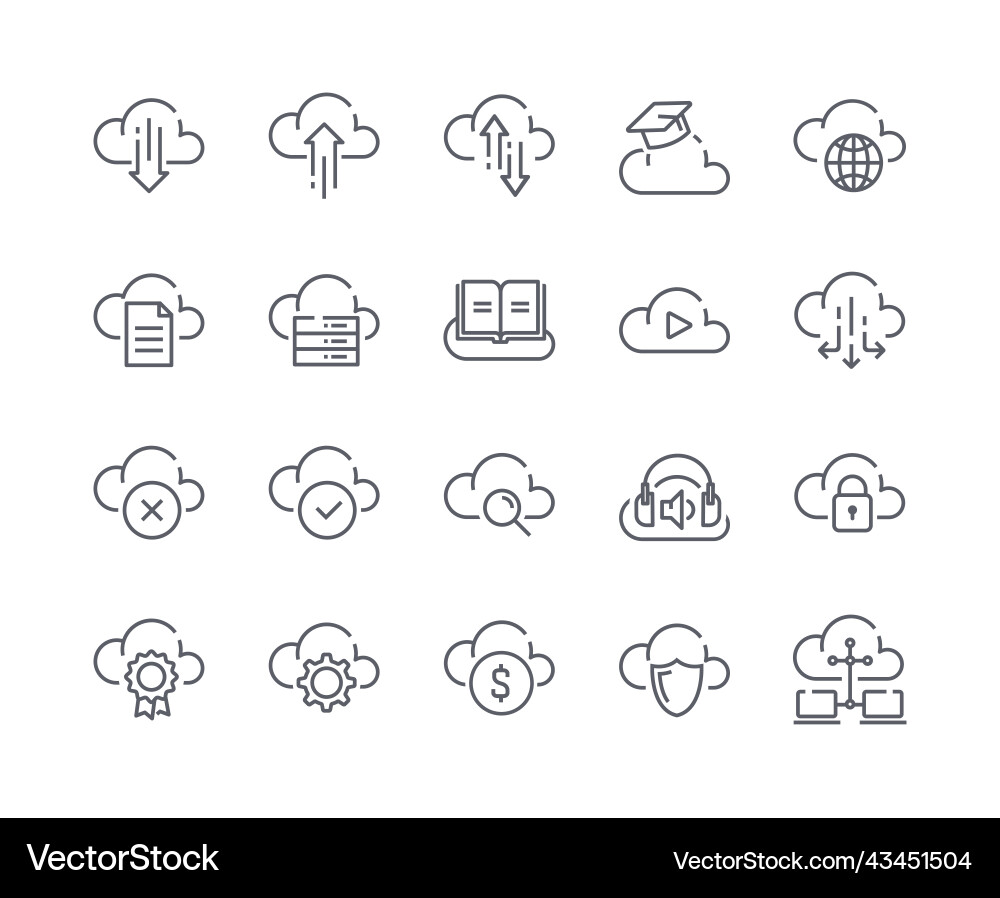 Cloud Computing Icons vector image