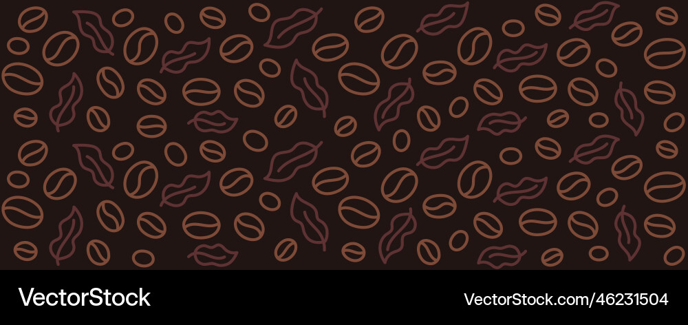 Coffee beans background coffea pattern editable Vector Image