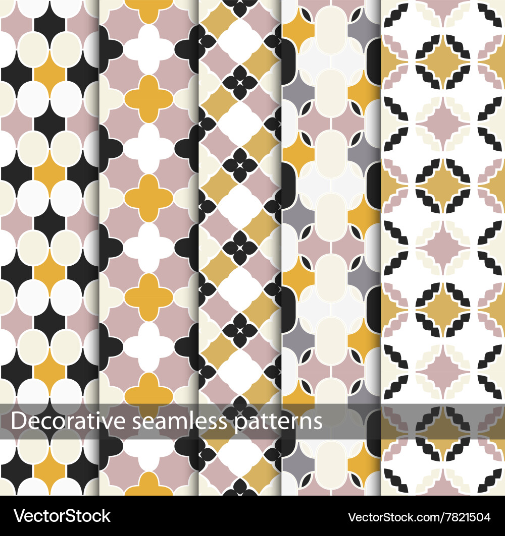 Collection of seamless ornamental patterns Vector Image