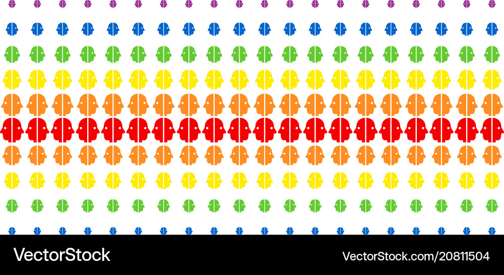 Dual face shape halftone spectrum array Dual face shape halftone spectrum array vector image