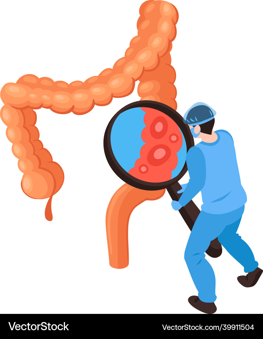 Finding bowel problems composition Finding bowel problems composition vector image