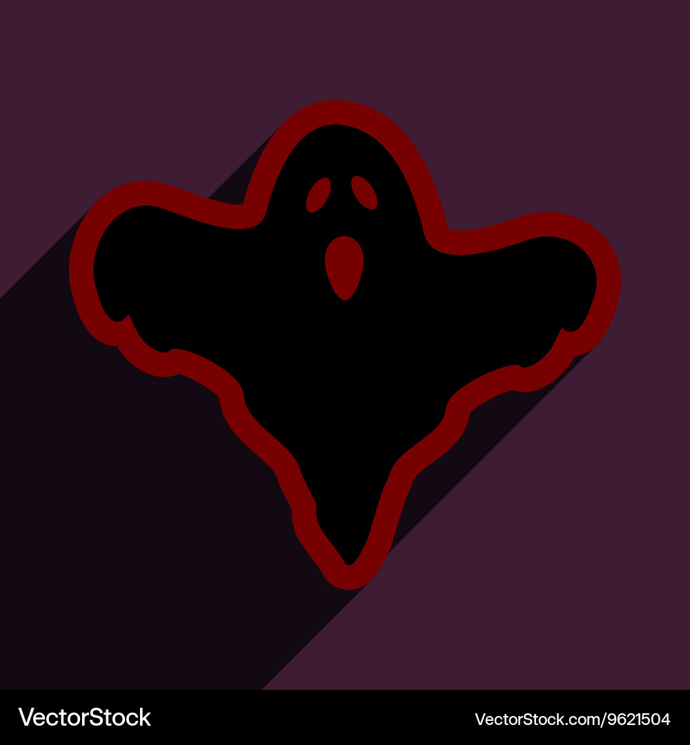 Flat with shadow icon and mobile application ghost Vector Image
