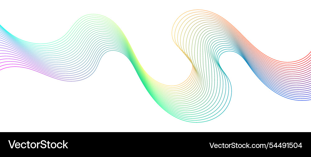 Gradient wave pattern on white Vector Image
