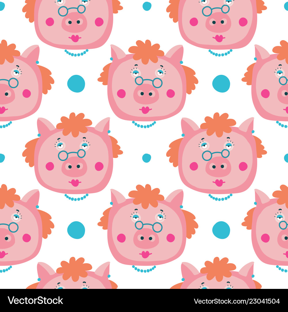 Hand-drawn with pig Hand-drawn with pig vector image