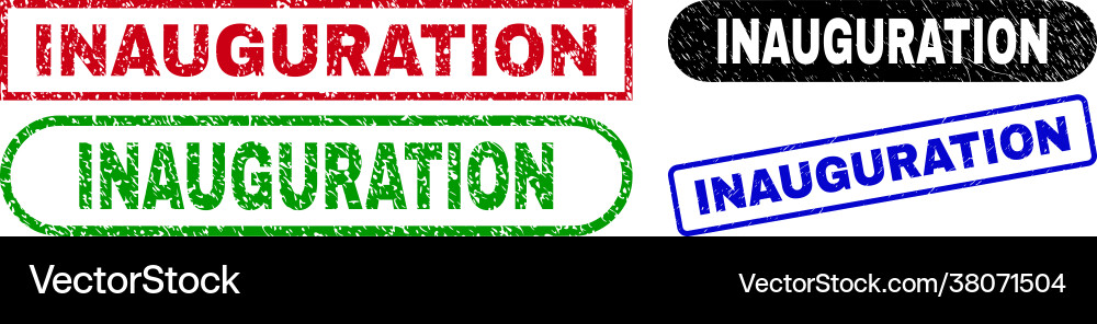 Inauguration rectangle watermarks using distress Vector Image