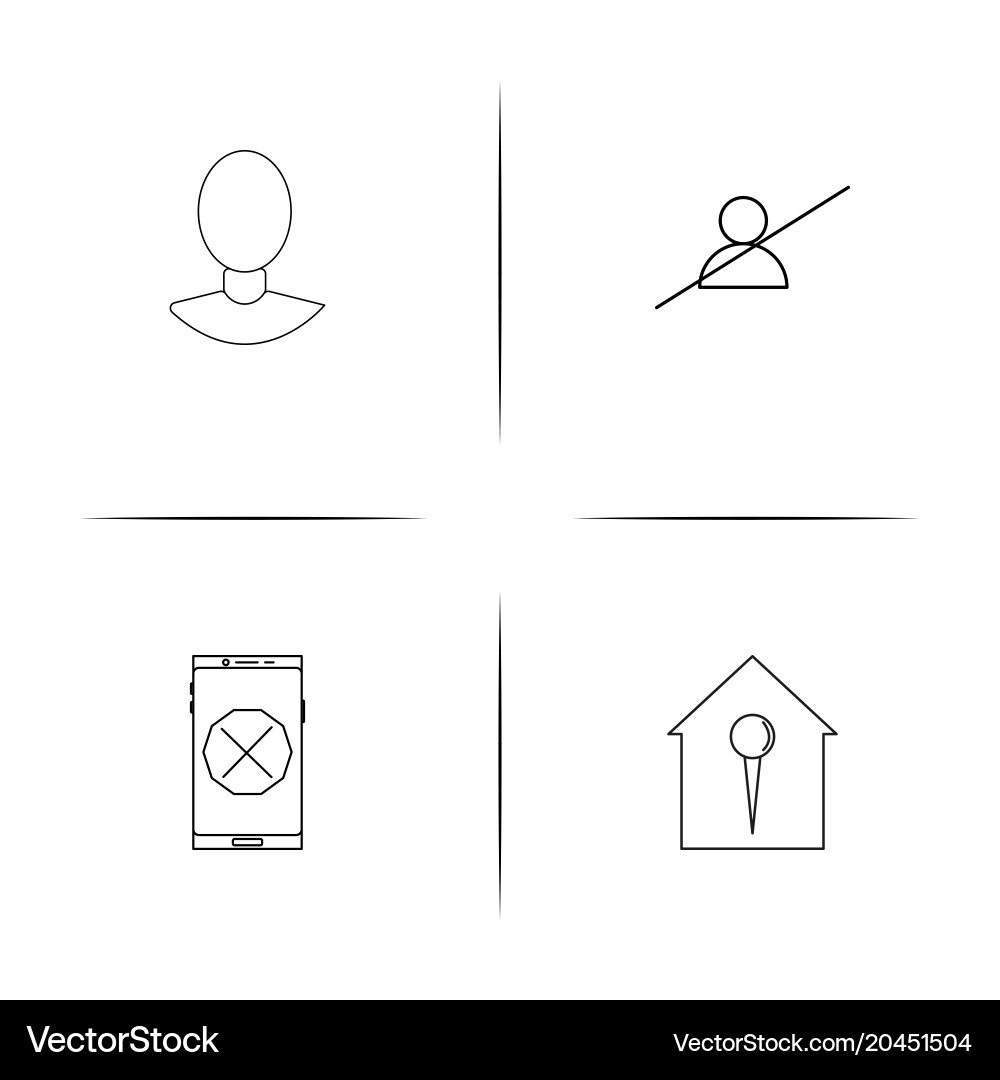 Interface simple linear icon setsimple outline Vector Image