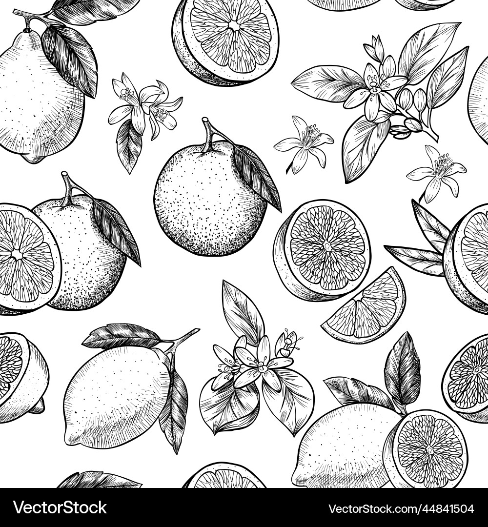 Lemons and oranges seamless pattern Lemons and oranges seamless pattern vector image