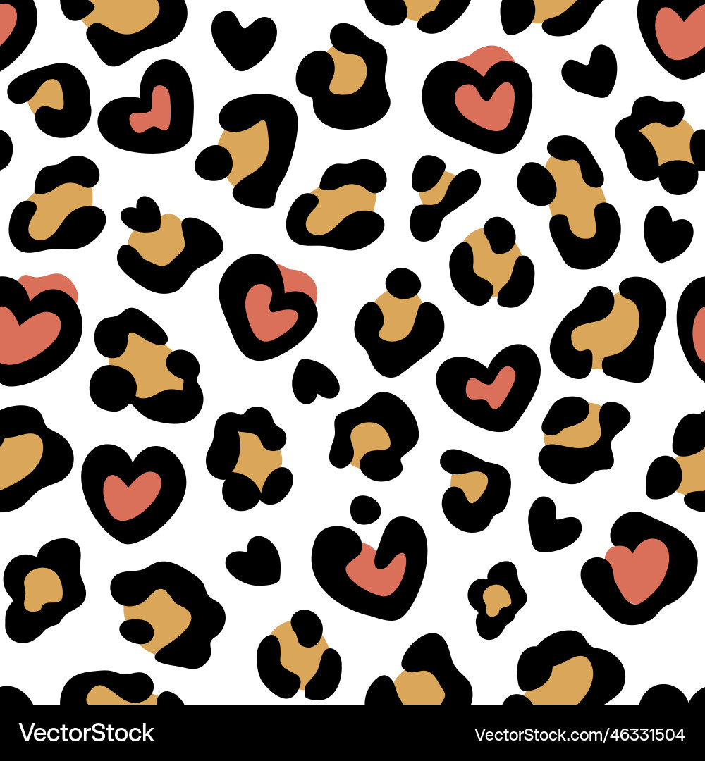 Leopard print with hearts seamless Leopard print with hearts seamless Vector Image