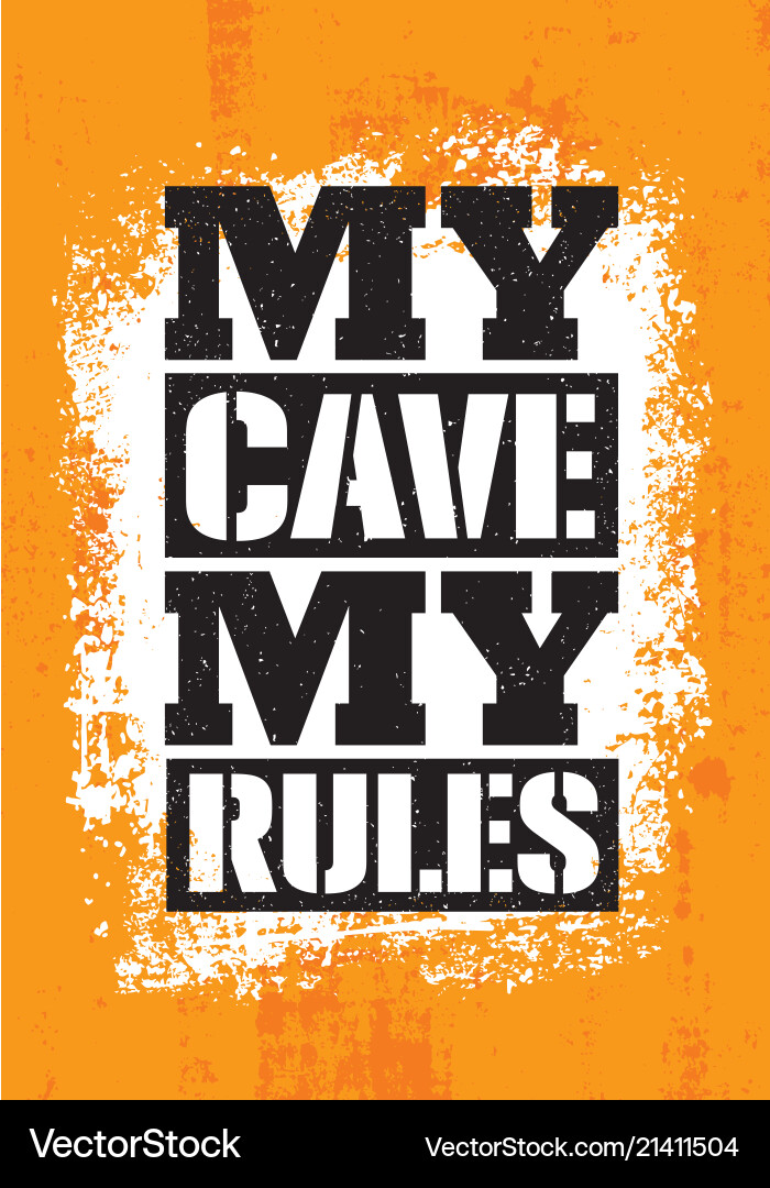 Man Cave Rules Poster - Rustic Style Vector Image