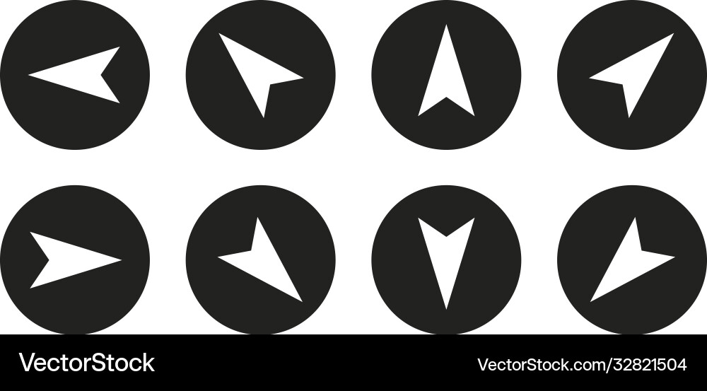 Navigation arrow icons set Navigation arrow icons set vector image