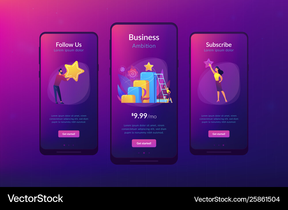 On way to success app interface template On way to success app interface template Vector Image