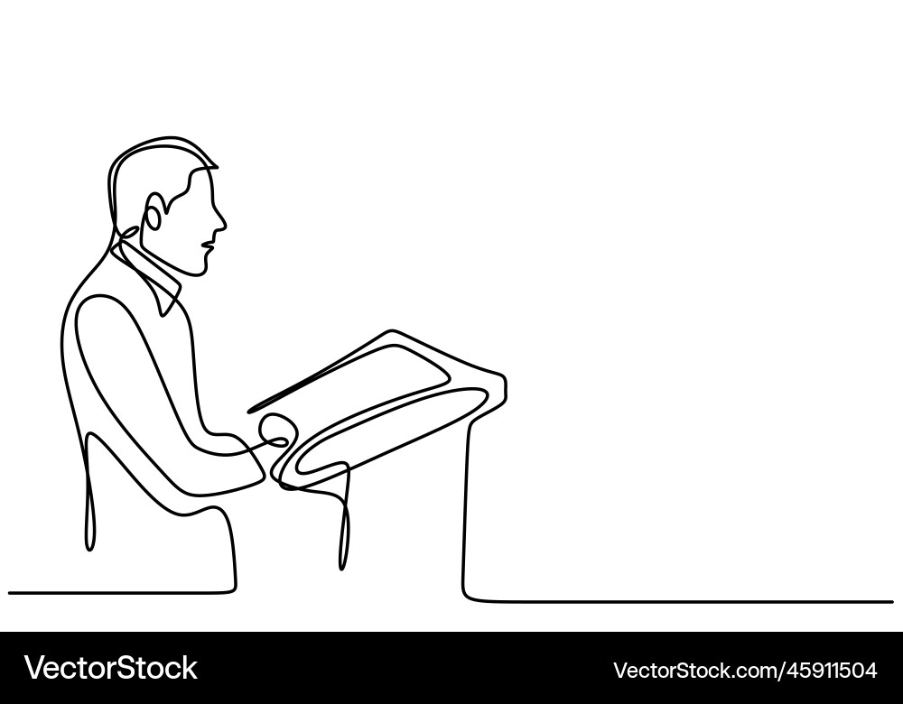 One continuous single line drawn character One continuous single line drawn character vector image