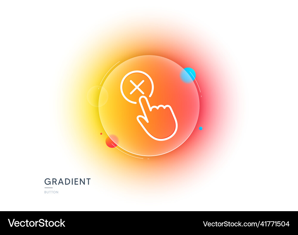 Reject click line icon decline button sign Reject click line icon decline button sign vector image