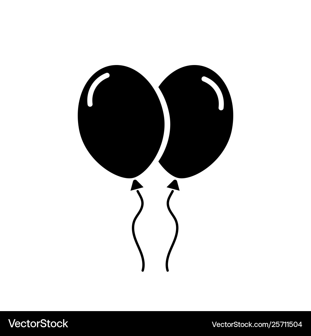 Schwarze Silhouette Ballons einfache Ikone Urlaub Schwarze Silhouette Ballons einfache Ikone Urlaub vektorbild