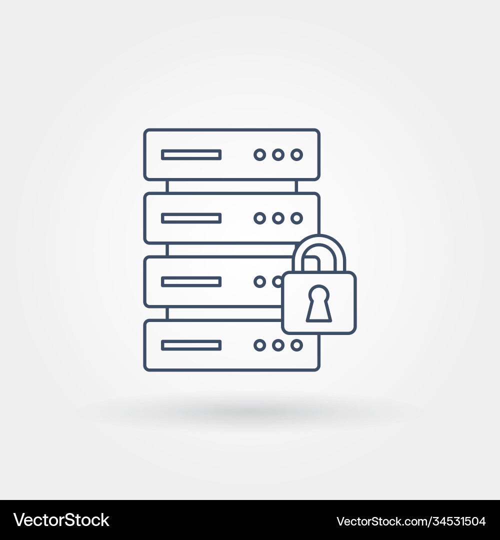 Server security single isolated icon with modern vector image
