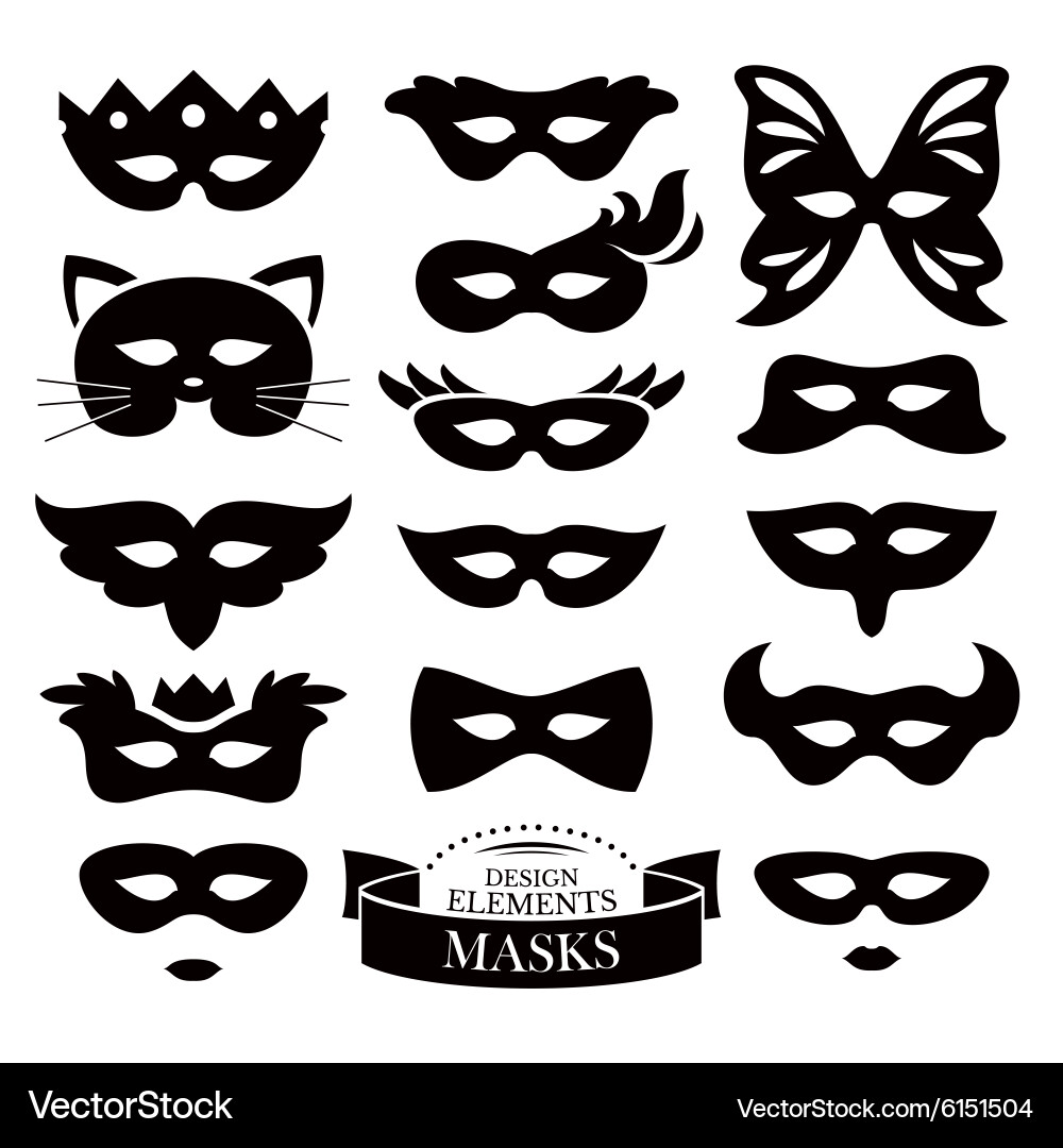Set of different masks Vector Image