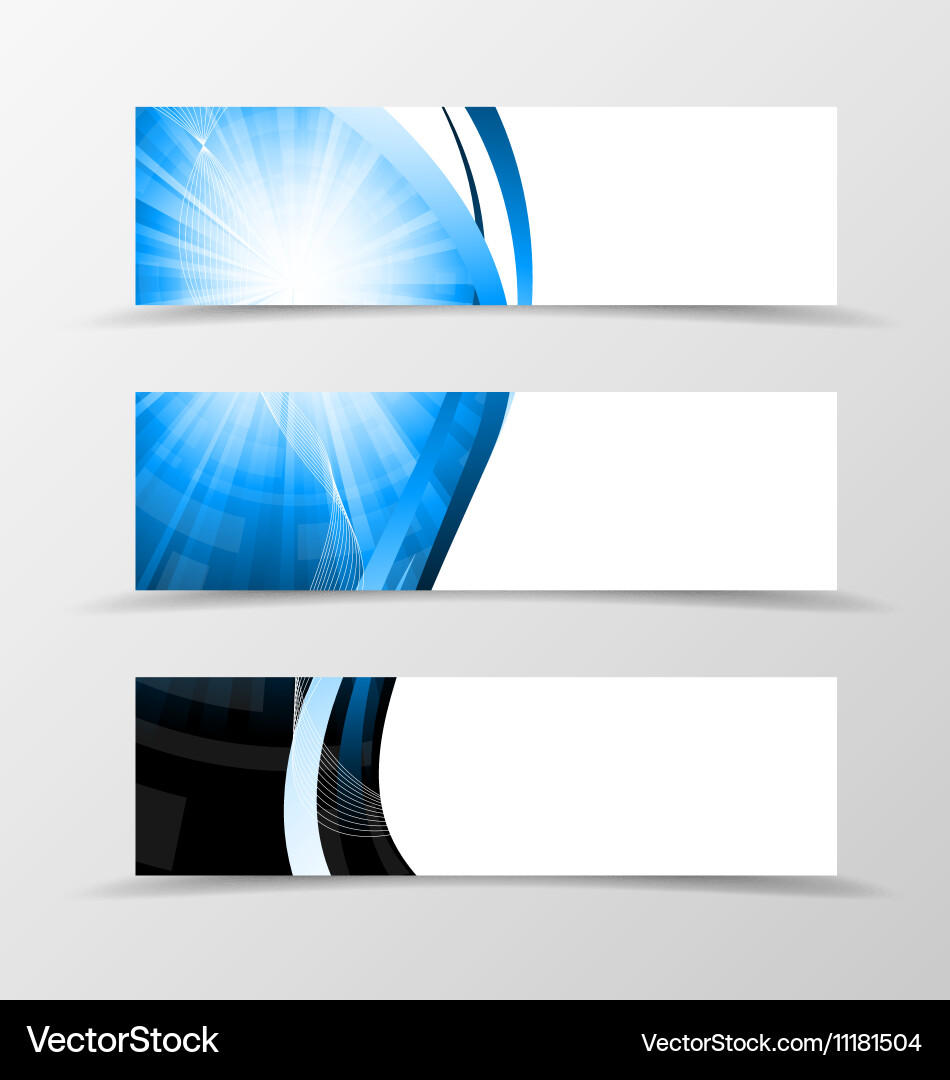 Set of header banner dynamic futuristic design vector image