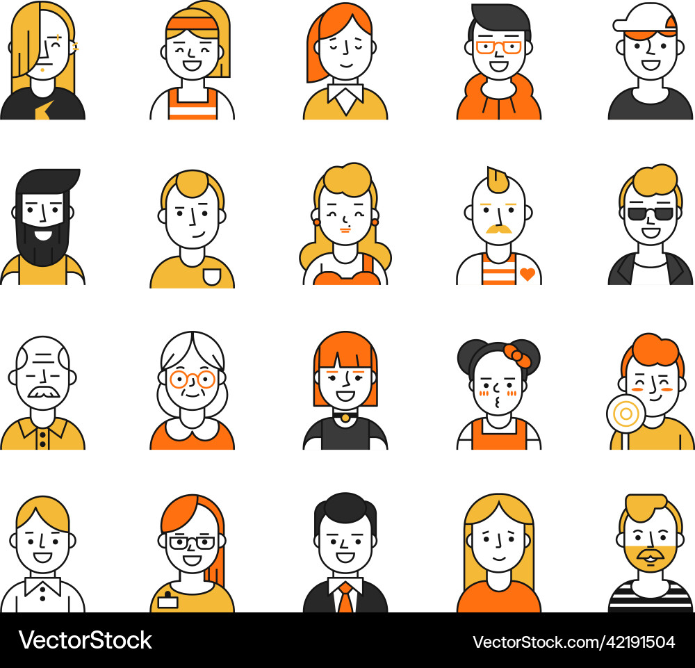 Set of various avatars for web projects pictures Set of various avatars for web projects pictures vector image