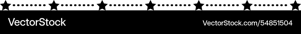 Star divider border frame horizontal line shape Vector Image