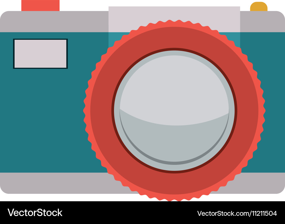 Tech digital camera with flash vector image