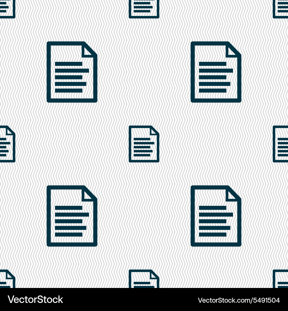 Text file icon sign seamless pattern vector image