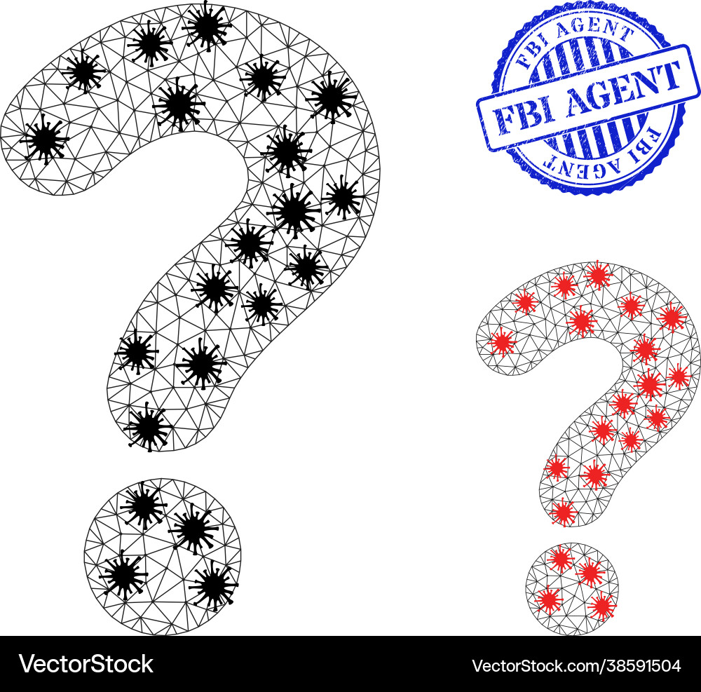 Wire frame mesh question mark icons Wire frame mesh question mark icons Vector Image
