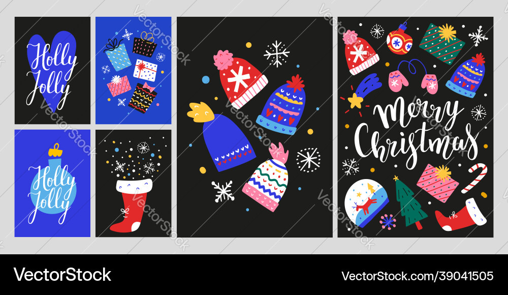 2021 christmas card collection scandinavian 2021 christmas card collection scandinavian vector image