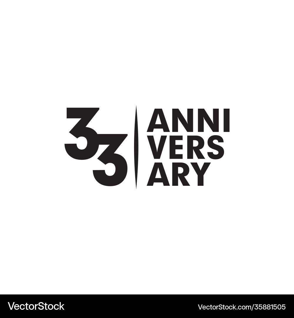 33th year anniversary logo design template 33th year anniversary logo design template Vector Image