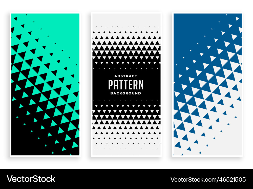 Abstract triangle pattern banners set Vector Image