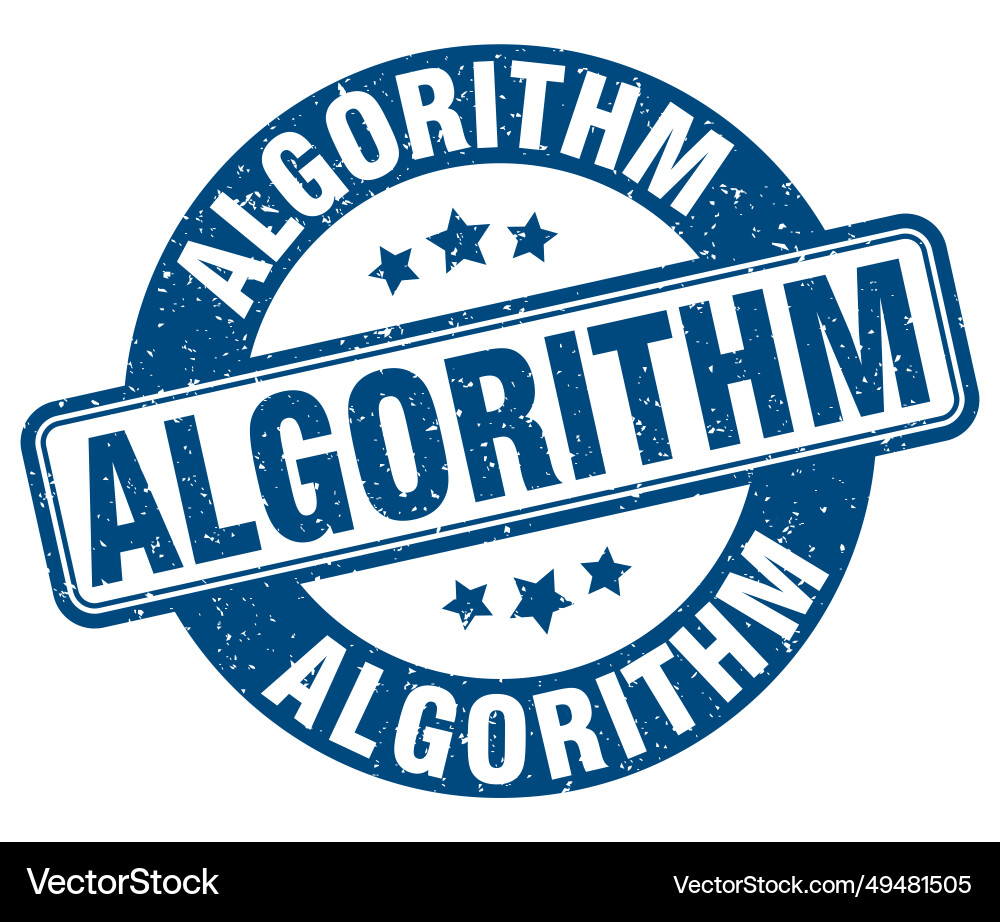 Algorithm stamp label round grunge sign Vector Image