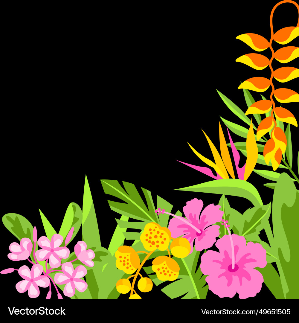 Background with tropical flowers decorative Background with tropical flowers decorative vector image