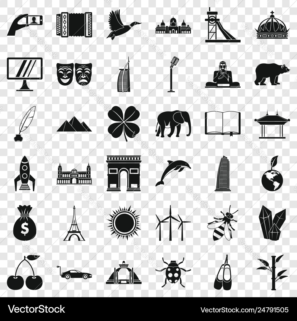 Big world icons set simple style vector image