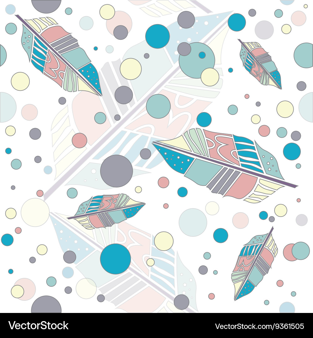 Circles and leaflet abstract pattern vector image
