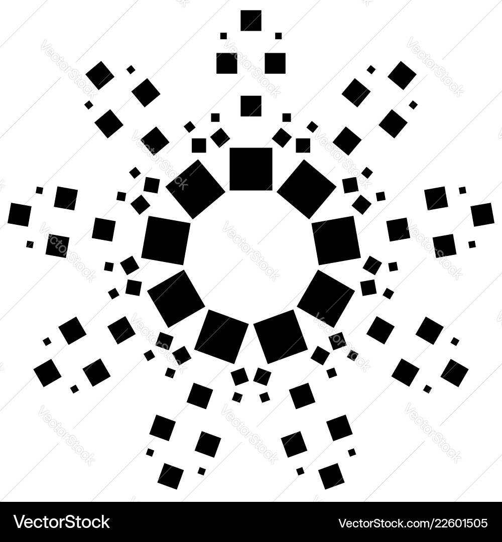 Circular element made of squares rotating Circular element made of squares rotating vector image