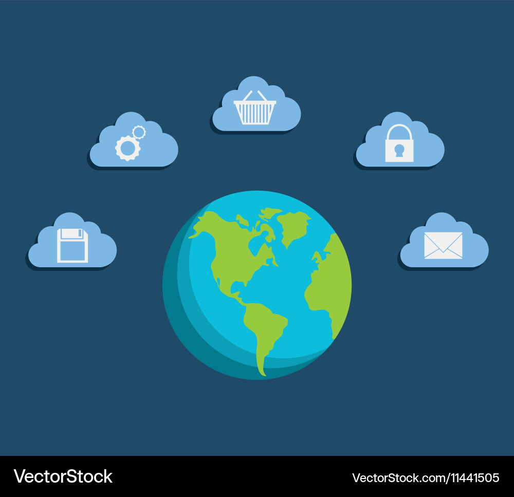 Cloud computing technology Vector Image