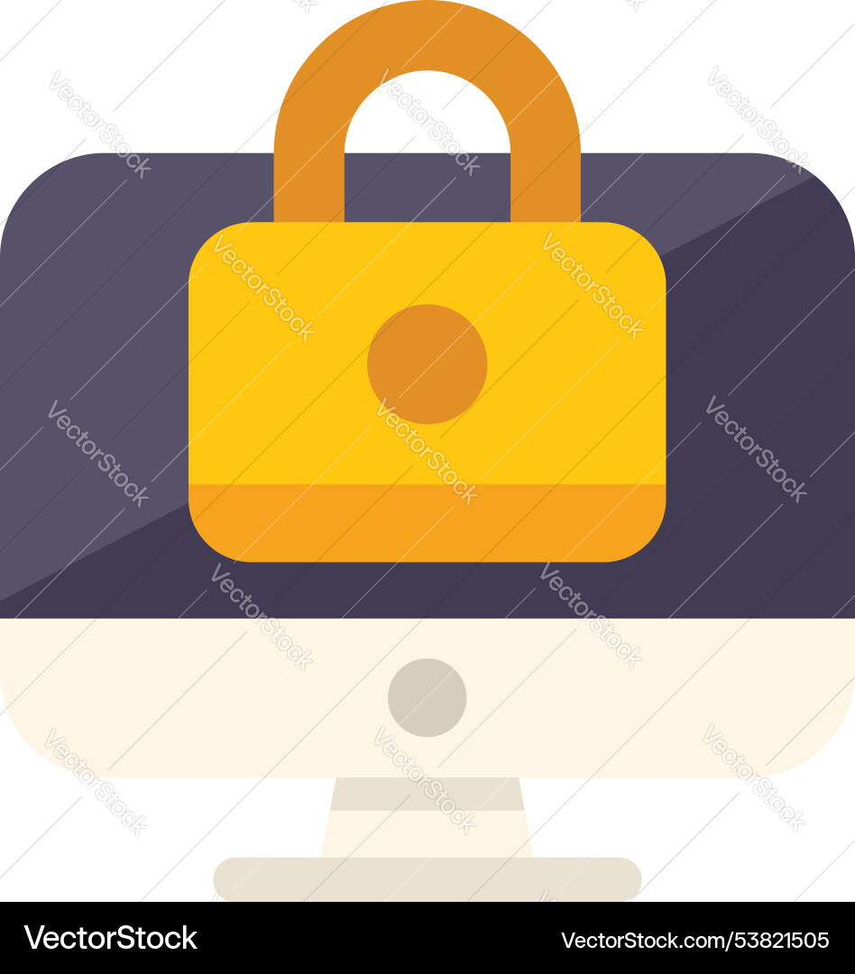 Computer security system showing padlock Computer security system showing padlock vector image