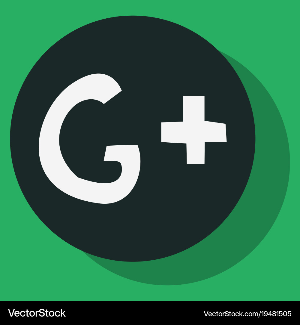 Flat google plus icons on background Vector Image