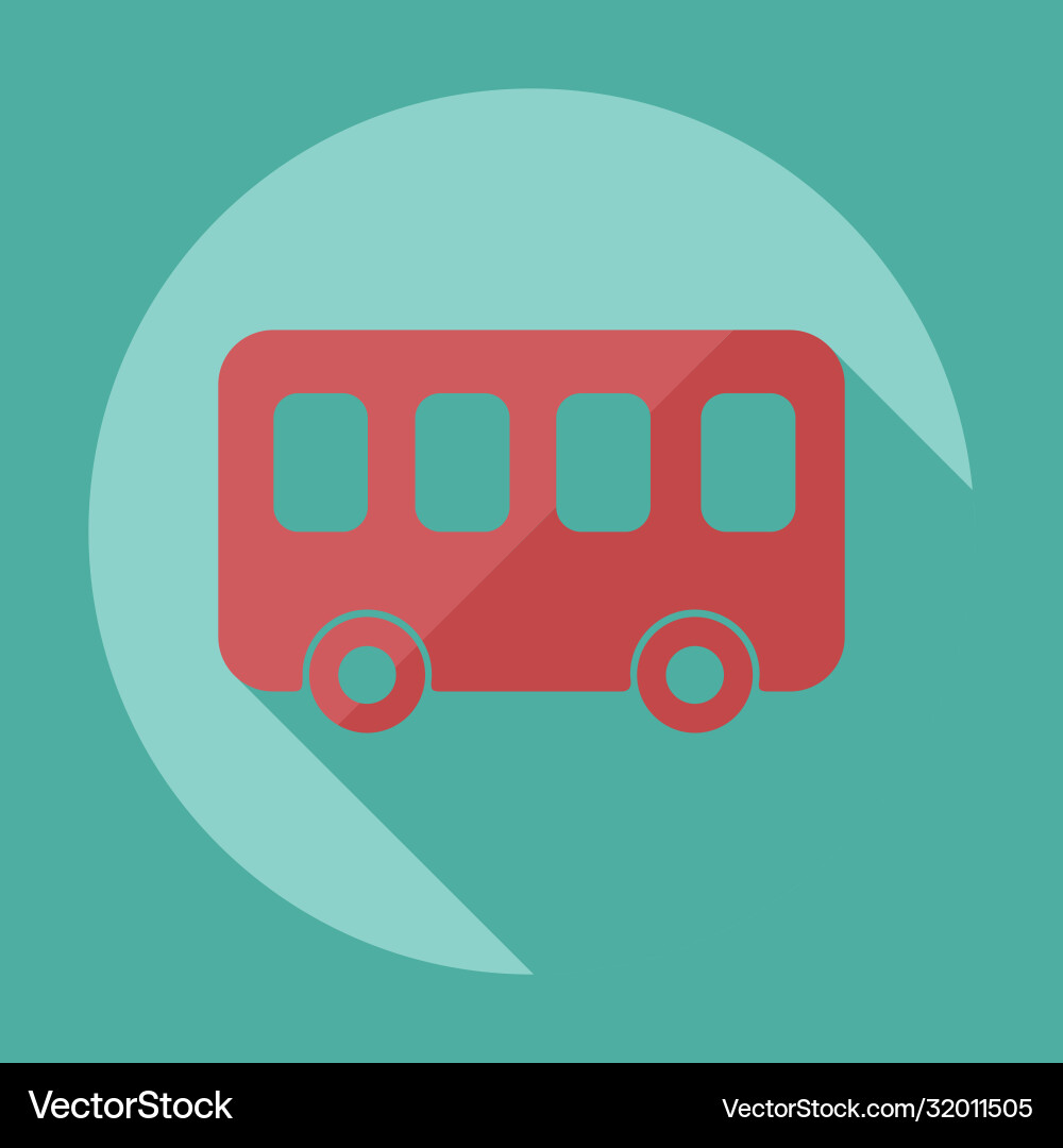 Flat modern design with shadow icon bus Flat modern design with shadow icon bus vector image